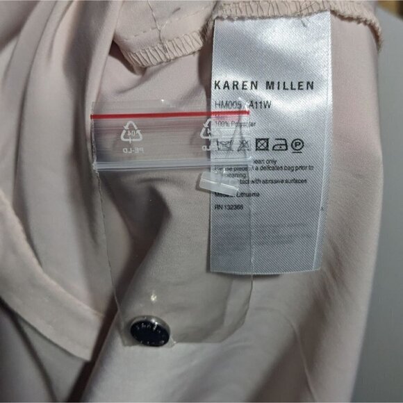 KAREN Millen | Satin Utility Shirt in Blush Pink - Picture 6 of 7